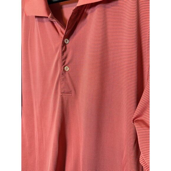 Peter Millar Pink Gray Stripe Summer Comfort Polo XL - Picture 2 of 5